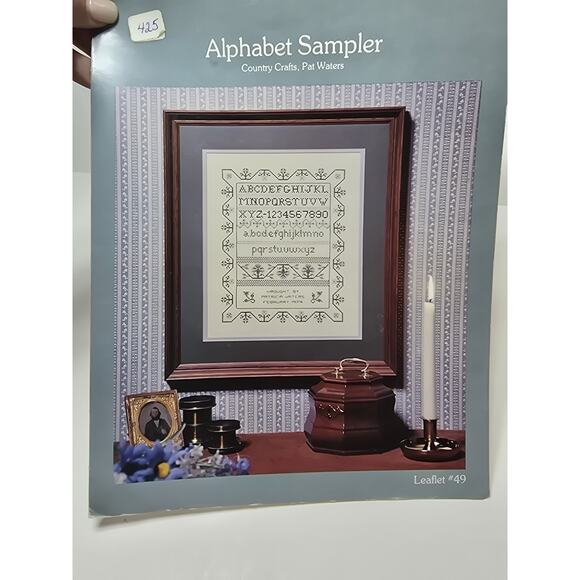 Country Crafts Alphabet Sampler Cross Stitch Pattern Pat Waters Leaflet 49 - Picture 1 of 3
